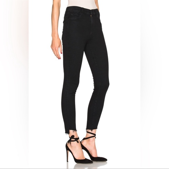 MOTHER Stunner Zip Ankle Step Fray Wash Not Guilty 26 Black Denim JEans - Picture 4 of 10